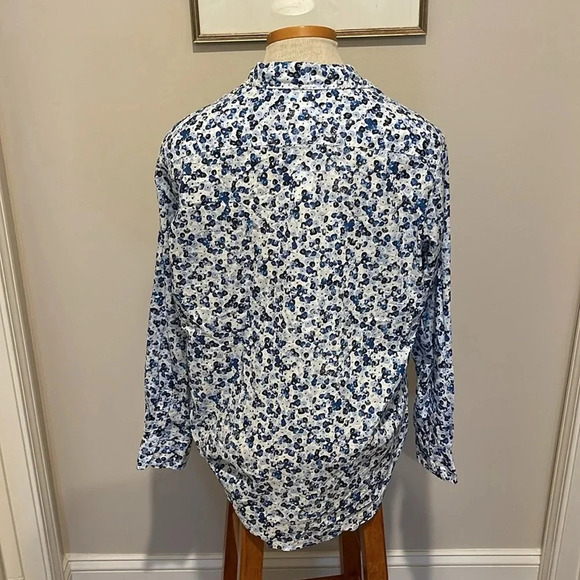 NWT!! Frank & Eileen - Woven Cotton Button-up Shirt in Blue Floral - Size Small - Picture 6 of 9